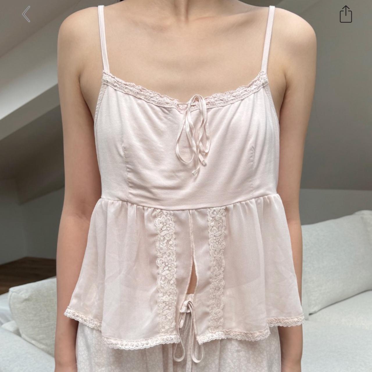 Brandy Melville Pink Lace-Trimmed Camisole