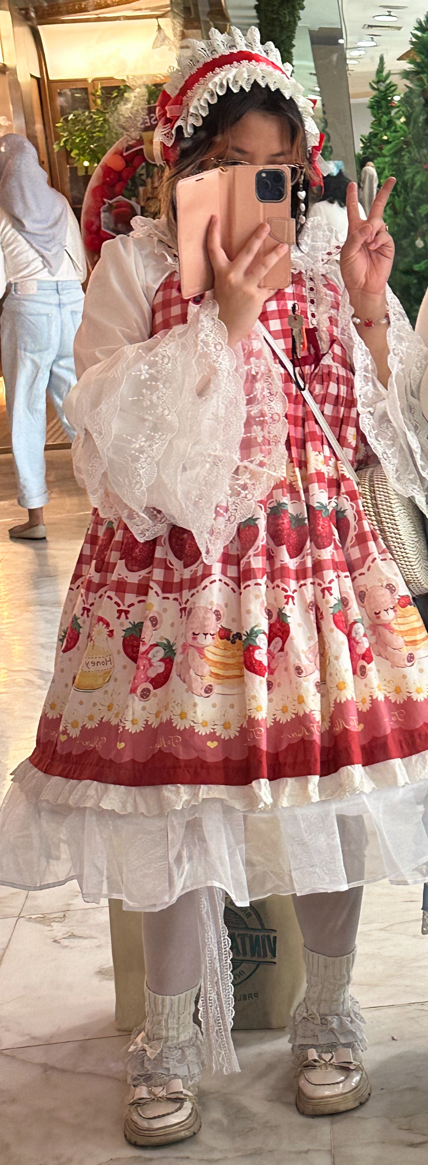 To Alice Strawberry Lolita EGL Cottagecore Red Dress - Photo 5