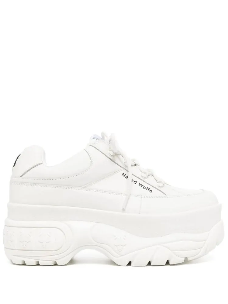 Naked Wolfe White Chunky Platform Sneakers