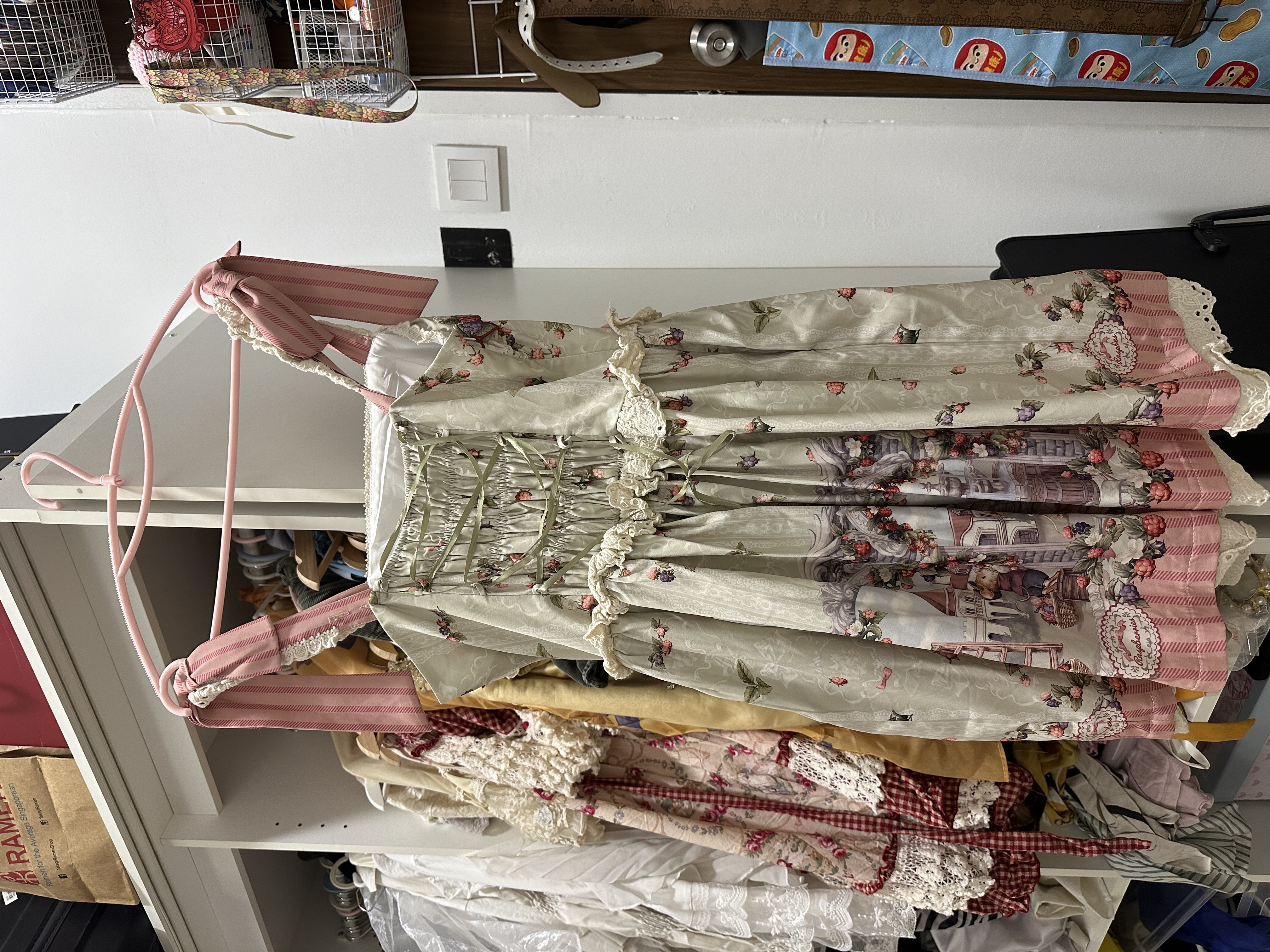 Mewrocco - Taobao Cottagecore Lolita EGL Green Pink Dress - Photo 3