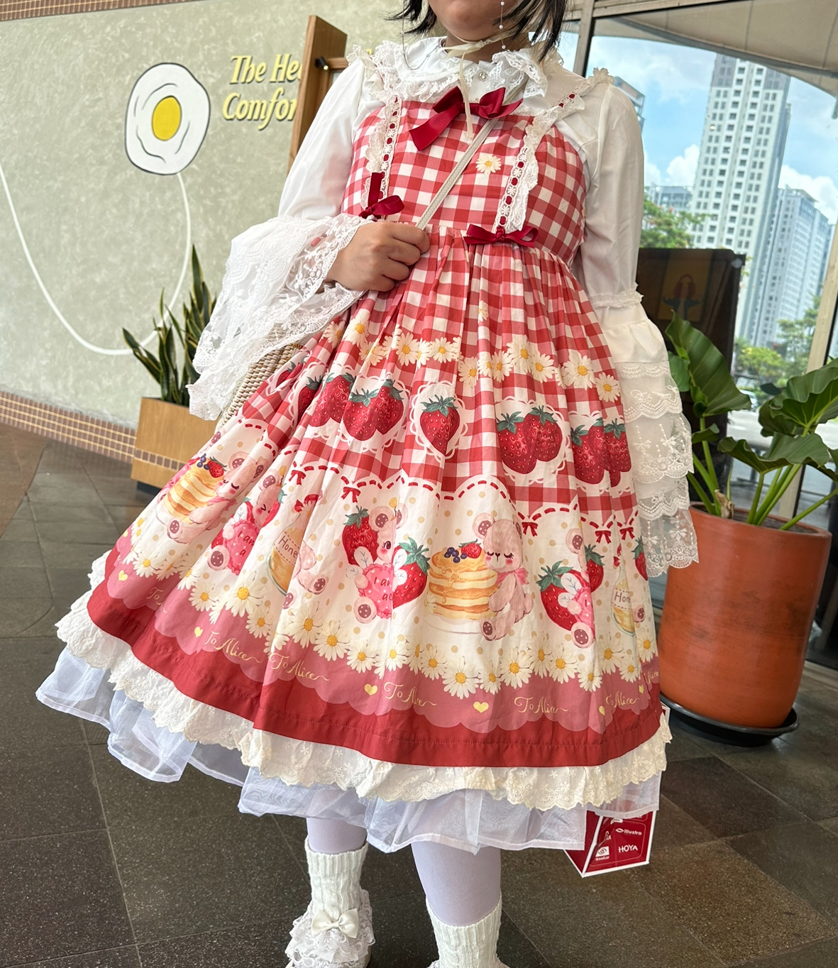 To Alice Strawberry Lolita EGL Cottagecore Red Dress - Photo 6