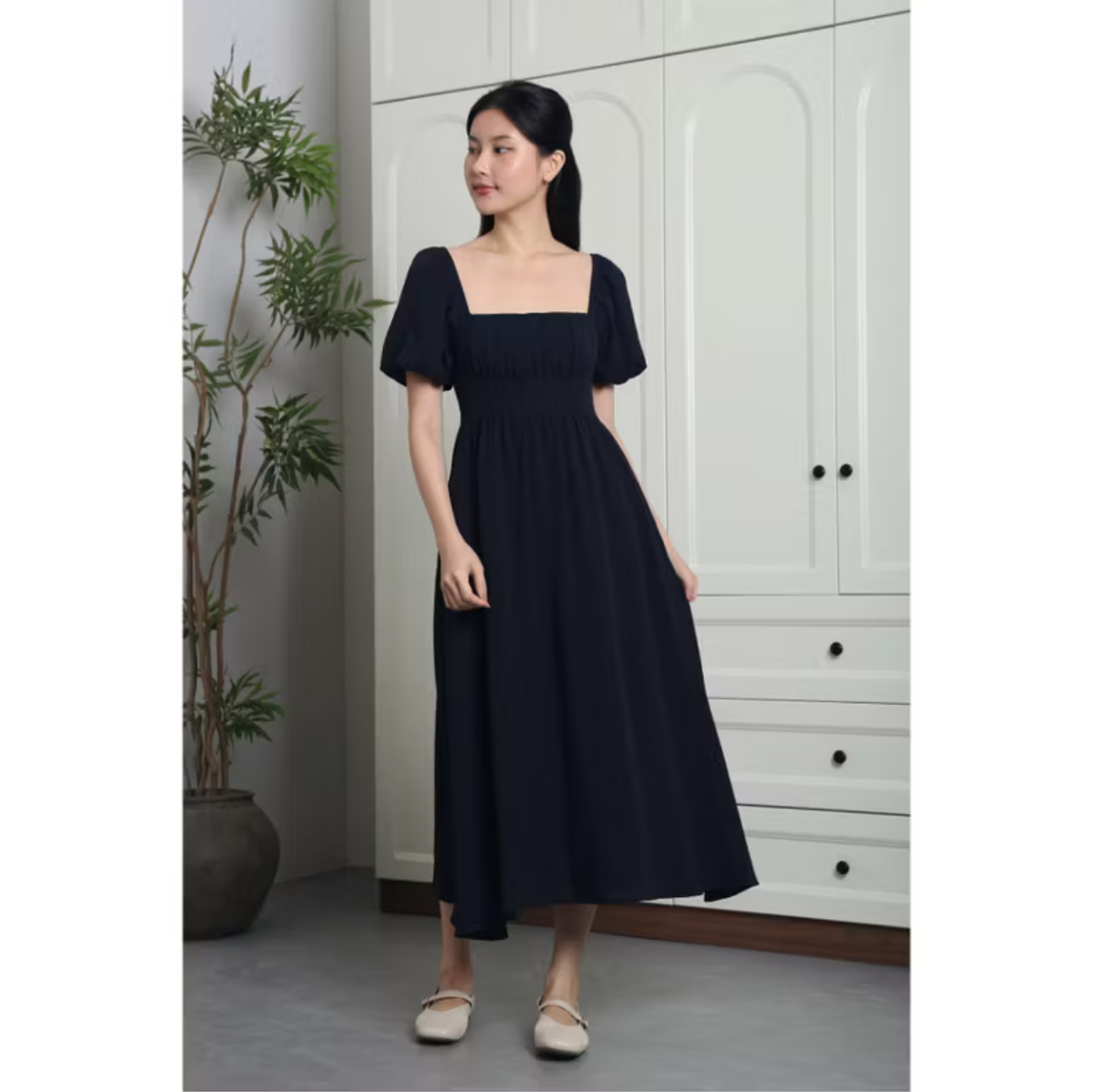 HOLLYHOQUE ANNELISE PRINCESS CORE MIDAXI DRESS NAVY