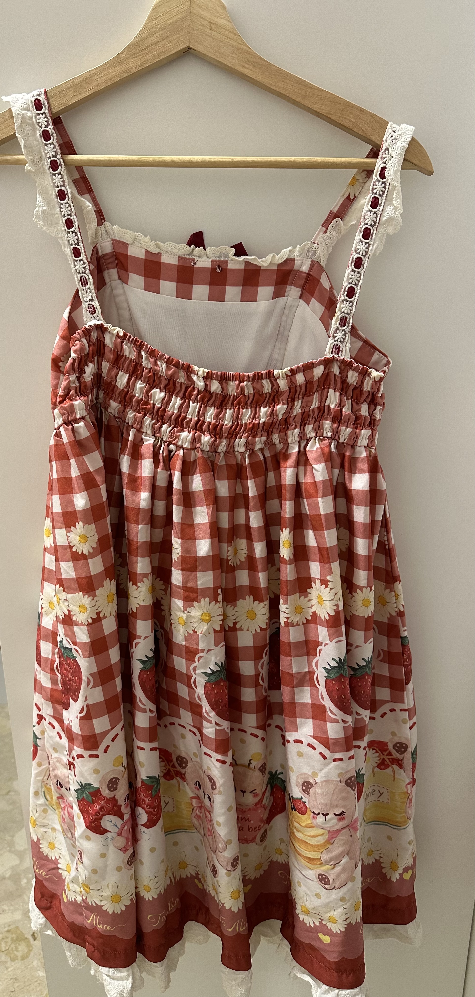 To Alice Strawberry Lolita EGL Cottagecore Red Dress - Photo 4