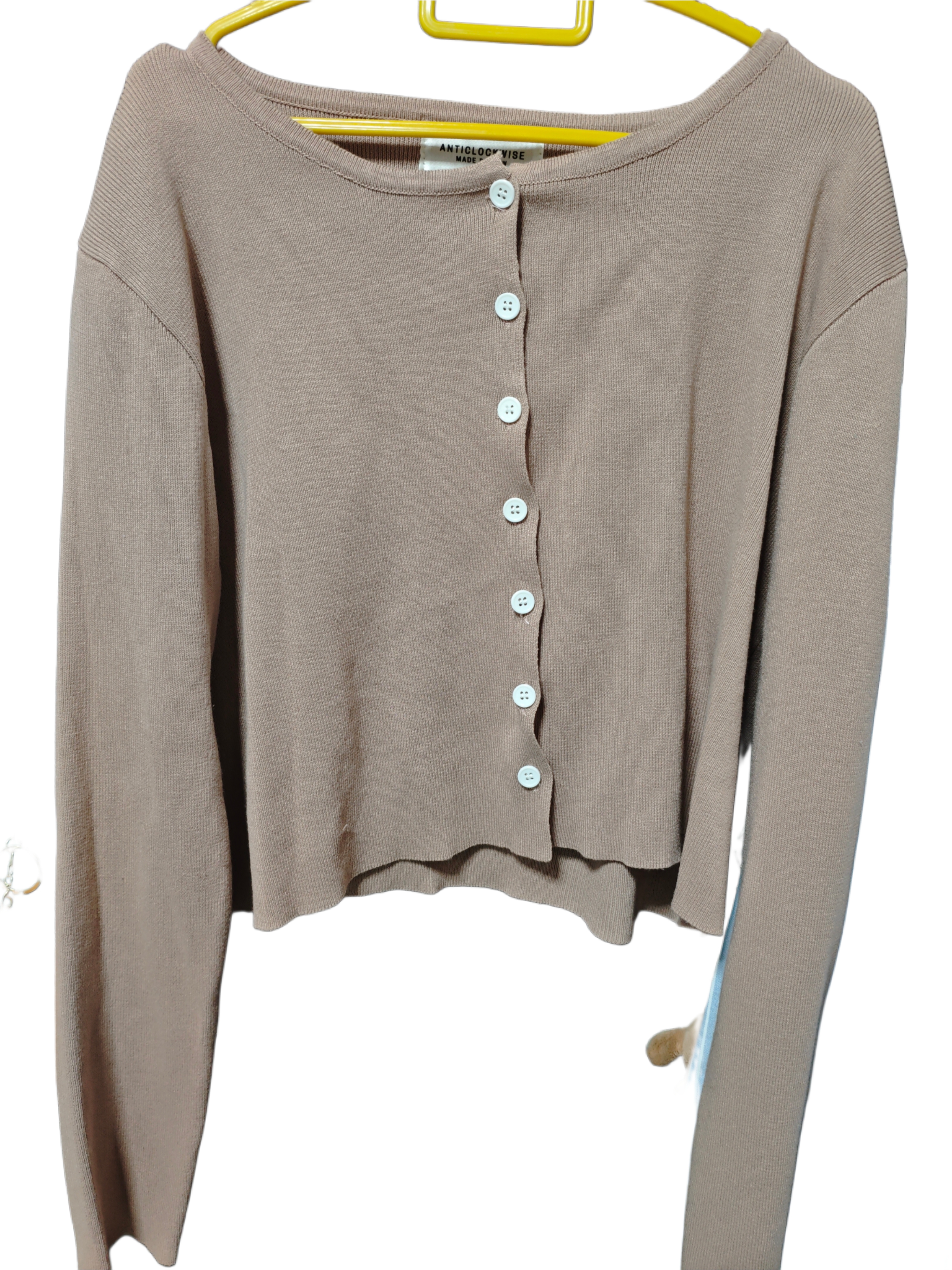 Anticlockwise Chic Dusty Pink Button-Up Cardigan
