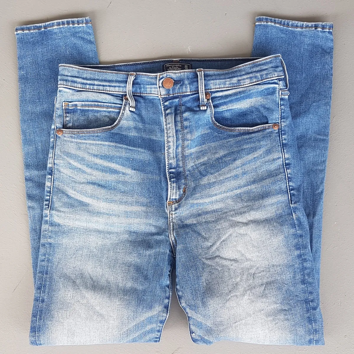 Abercrombie & Fitch Original Abercrombie & Fitch Denim Jeans, Ultra High Rise Super Skinny Jeans, Cosmopolitan, Size 30, Signature, Cool Stretchable Bottoms, AF Bootcut Model, Sophistication, Streetwise, Pop Culture, Hip Hop, Rock Star, Timeless Classic, Urban Style - Photo 5