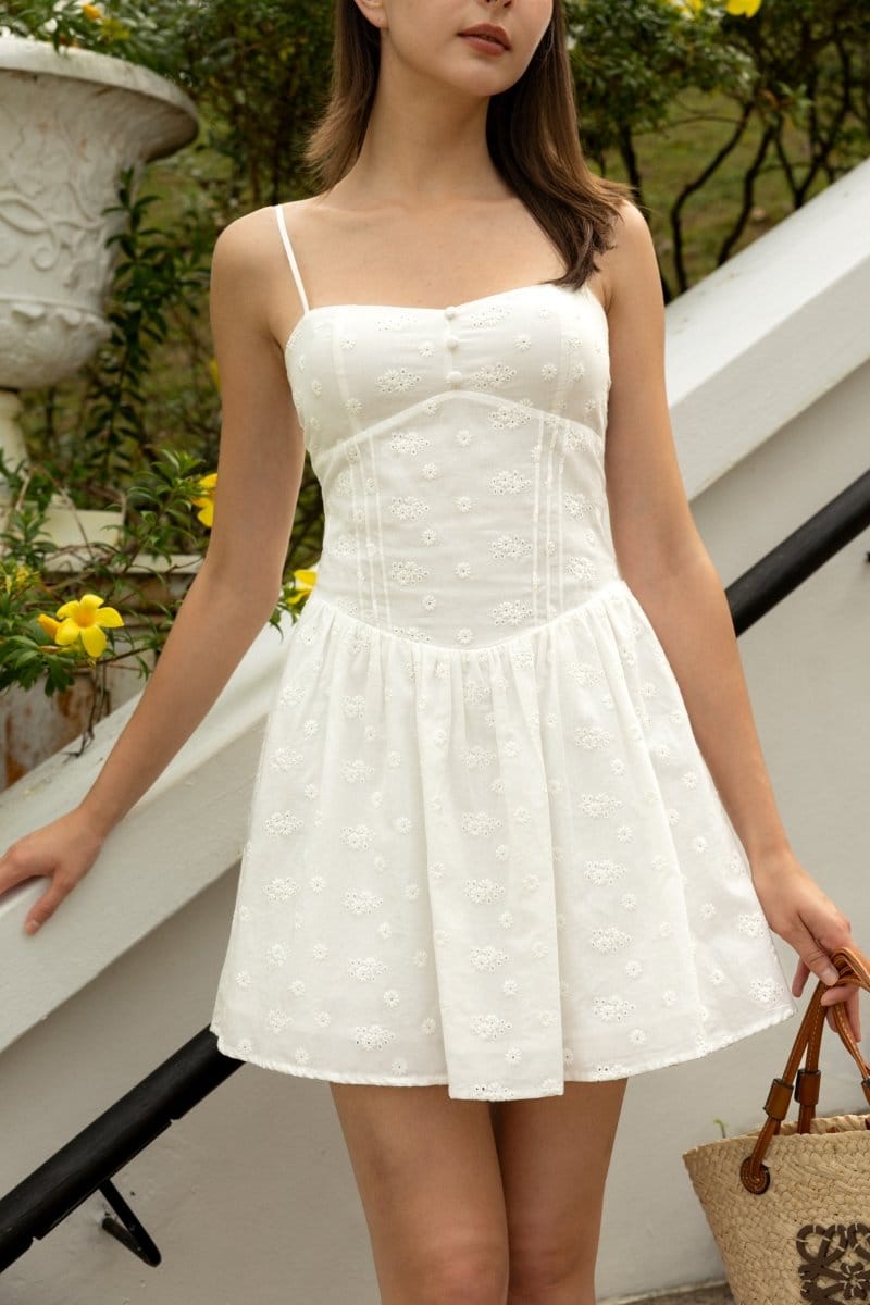 Lovet Jerica Padded Sweetheart Eyelet Skorts Dress - Photo 2