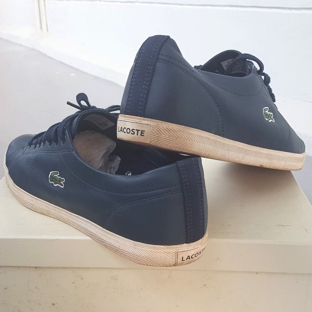 Lacoste Retro Navy Leather Sneakers - Classy & Comfy Vibes (US 12, UK 11, EU 46,)