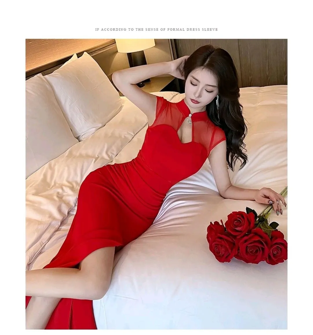 Nil Red Evening Cheongsam Gown - Photo 3