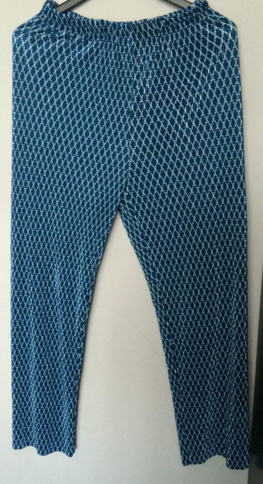 Retro Blue Patterned Trousers