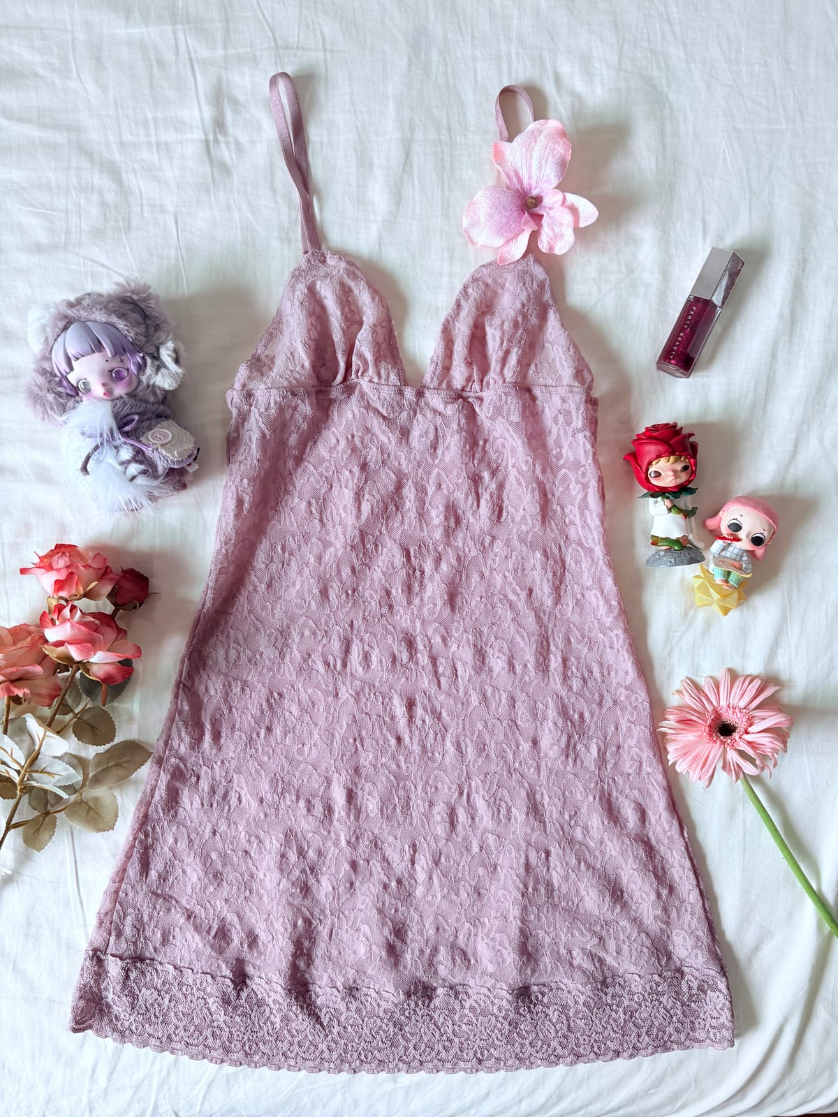 Victoria Secret Soft Lace Pink Slip Dress