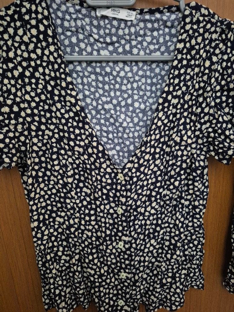 Mango Mango Floral Navy Top & Skirt Set - XS, Super Cute! - Photo 4