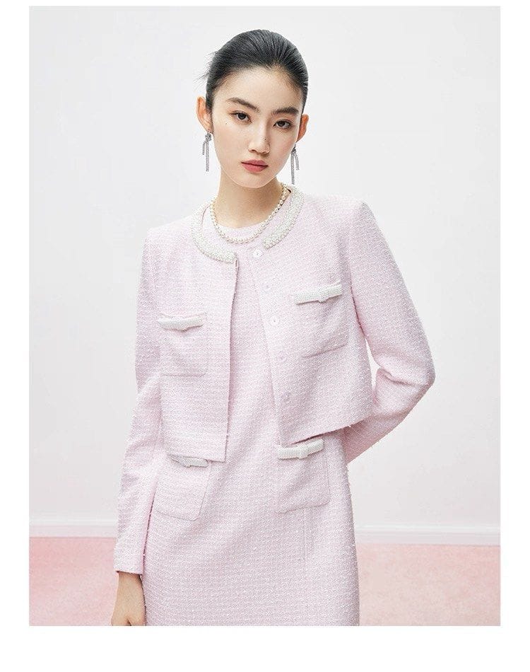 MandyZhang Elegant pink jacket-dress combo for chic vibes - Photo 2