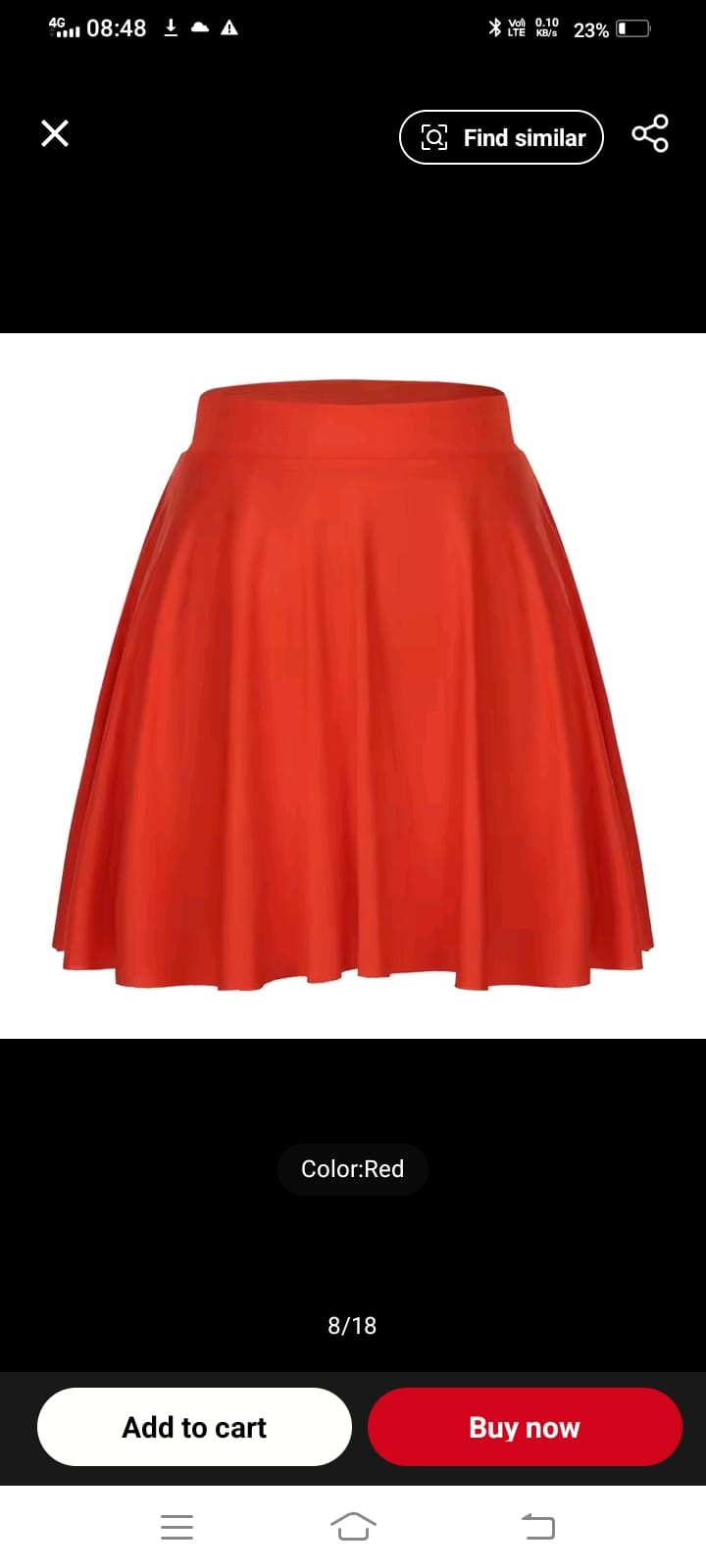 Chic Red Flared Skirt