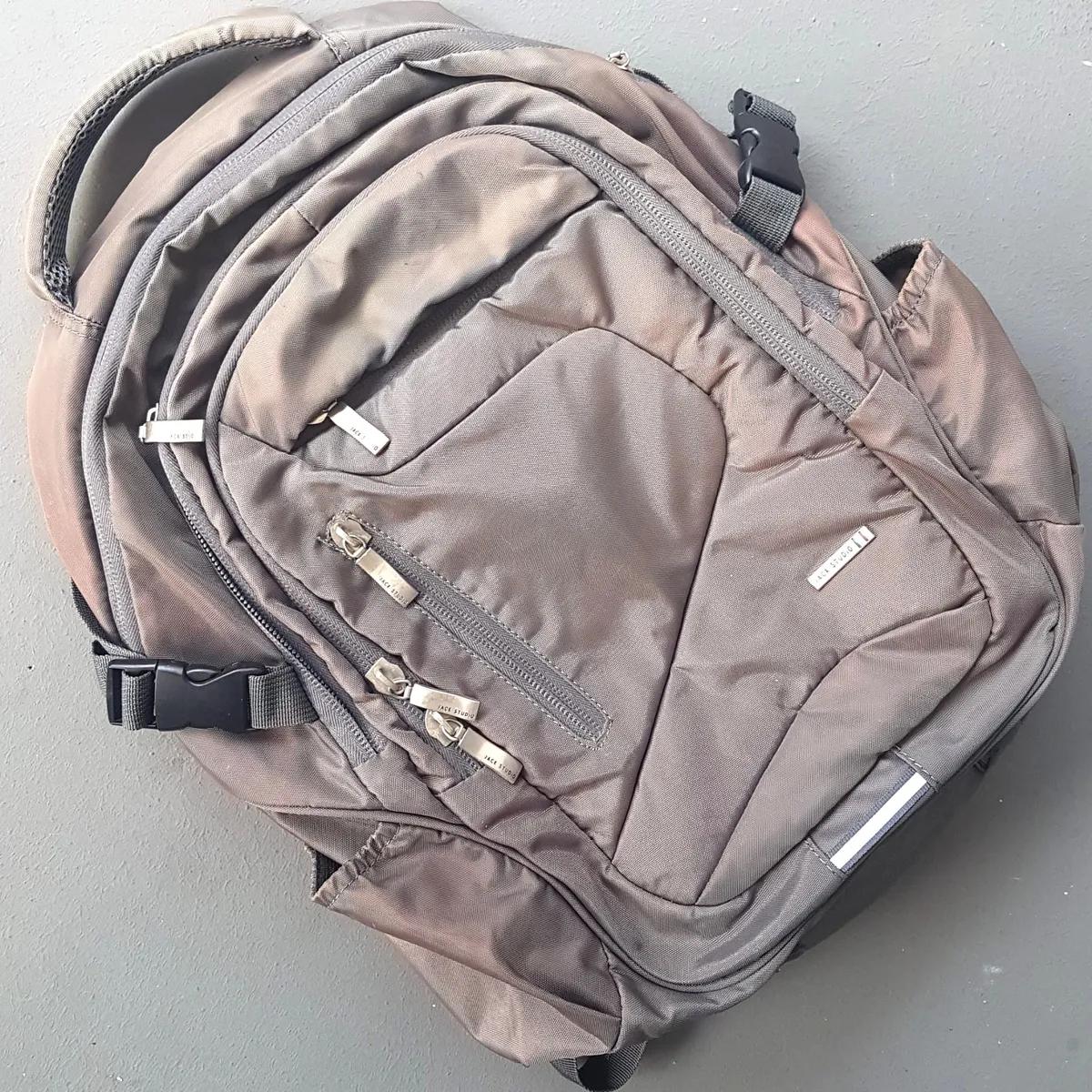 Jack Studio Original JACK STUDIO Backpack, Cool Taupe Gray Haversack, Cosmopolitan, Waterproof, Multiple Compartments, Multiple Zippers, Multi-Tier Organizational Pockets, Side Compression Buckle, Laptop, Travel Pack, Everyday Bag, Sophistication, Streetwise - Photo 7