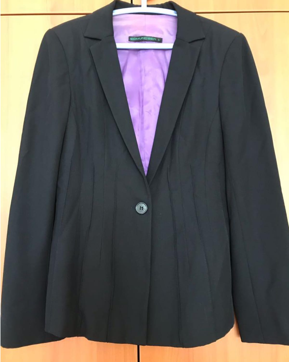 Classic Black Blazer with Purple Lining