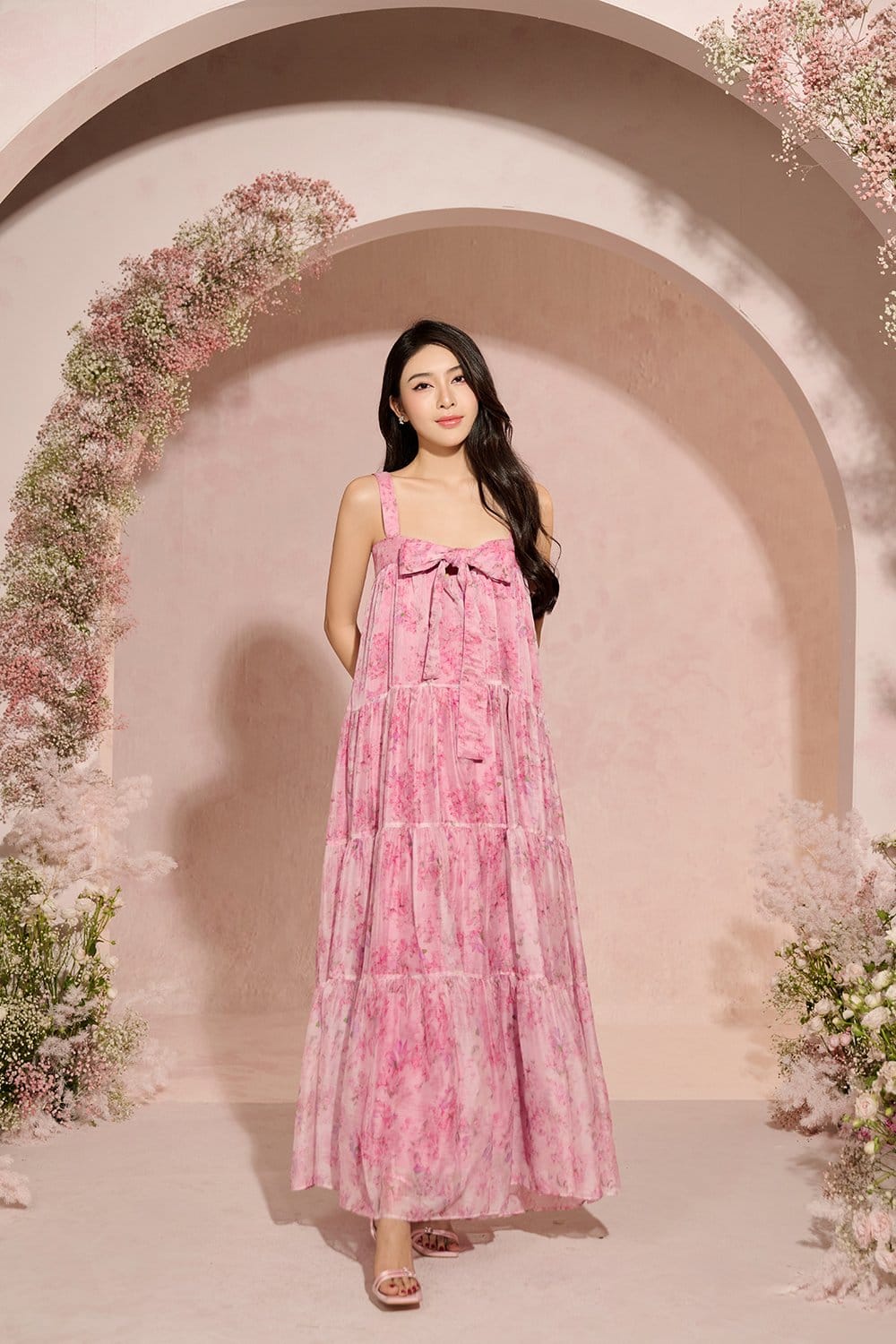 Chello Amélie 3-Way Maxi Dress in Blushing Garden - Photo 2