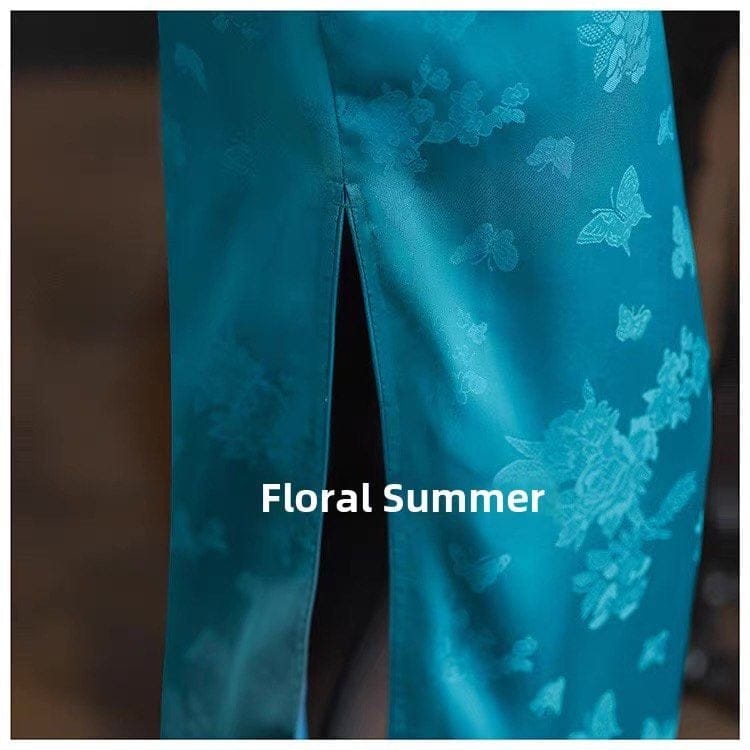 Elegant Vintage Blue Cheongsam – Timeless Vibes - Photo 7