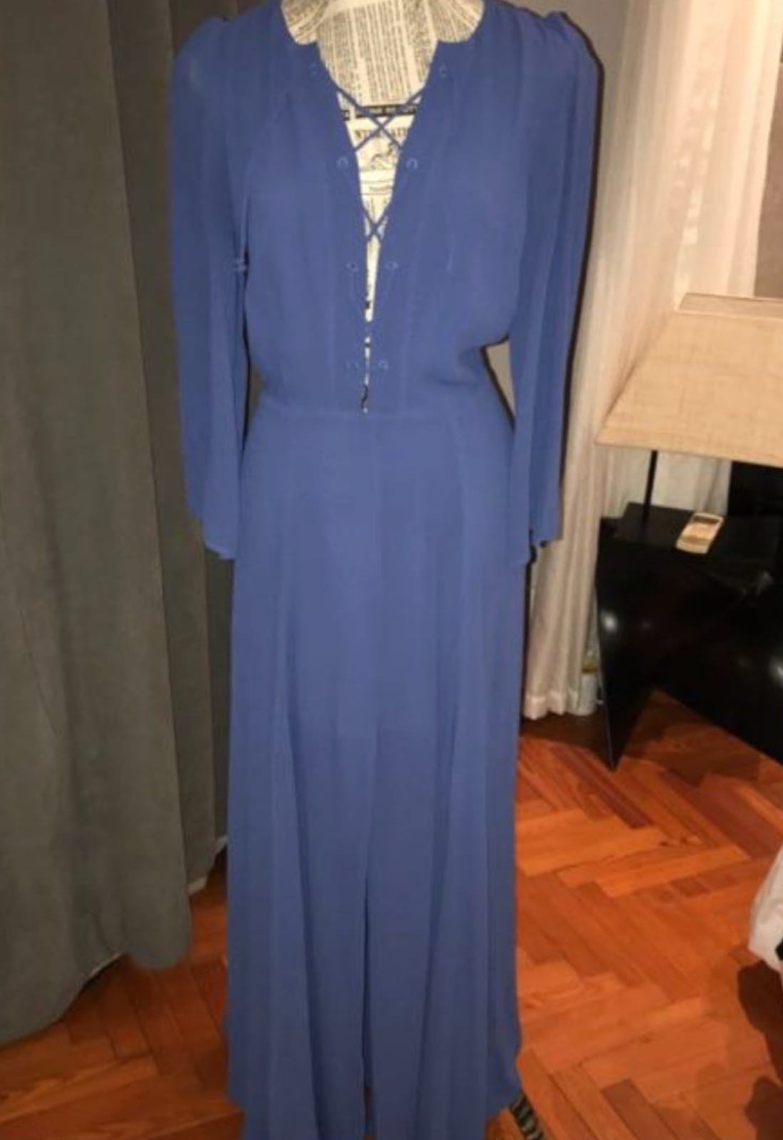 Reformation Chic Blue Jumpsuit with Lace Detail - Reformation maxi dress