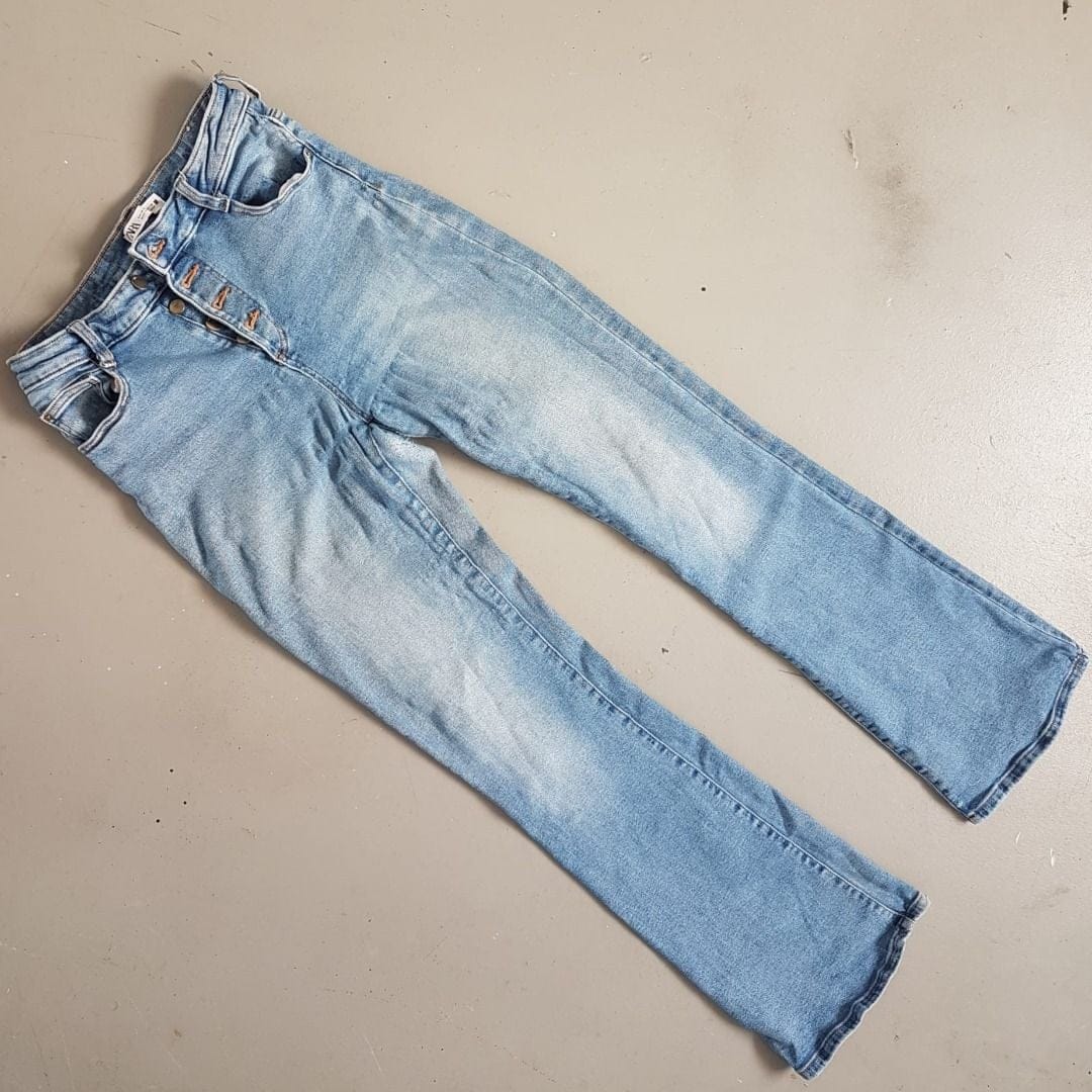 Retro ZARA Denim Jeans, Cool FLARE Bottoms, EU 40, USA 8, MEX 30, Stretchable High Waist - Photo 7