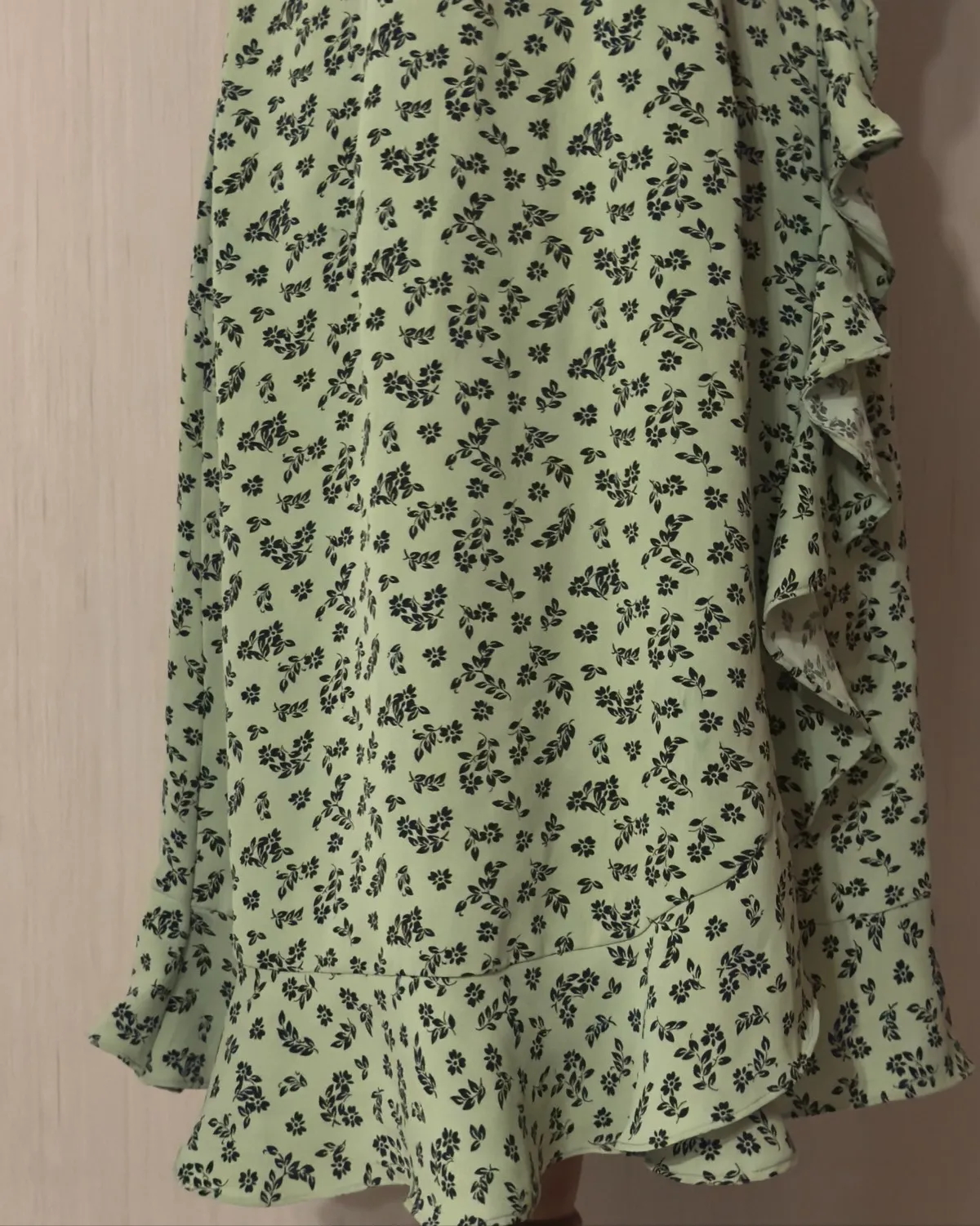 Sage Green Floral Wrap Midi Dress - Photo 3