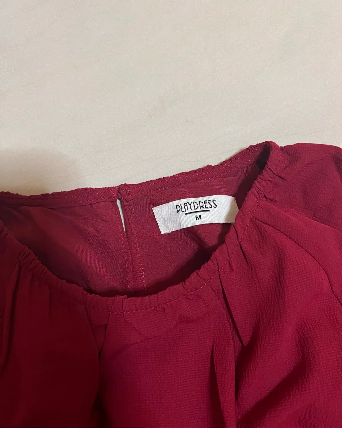 Playdress Trendy Burgundy Puff Sleeve Top - Photo 2