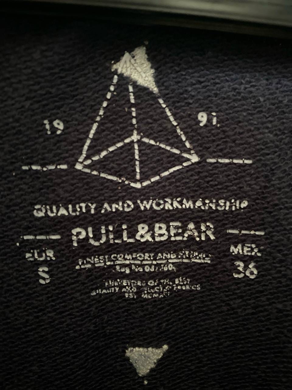 Pull & Bear Pull&Bear Men's Navy Pullover With Triangle Pattern (EUR S / MEX 36) - Photo 3