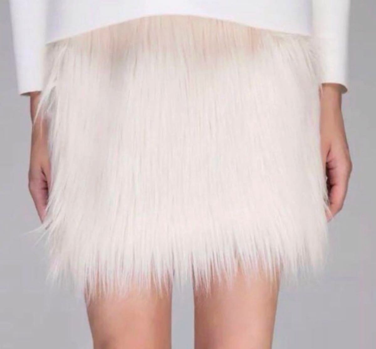 Faux fur mini skirt