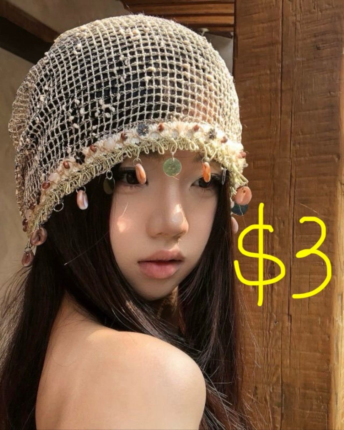 Boho Chic Beaded Mesh Beanie