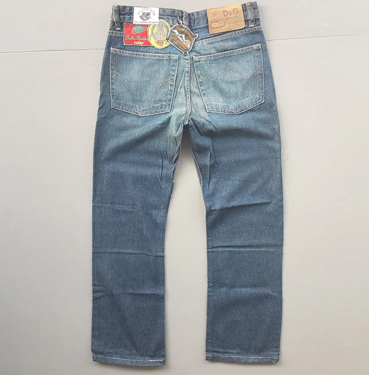 Dolce Gabbana Retro DOLCE & GABBANA Denim Jeans, Made in ITALY, Exquisite D&G Bootcut Jeans, Cool D&G Patches, Size 30 Flare Bottoms, Cosmopolitan, ITALIAN Designer Wear, Sophistication, Nostalgic, Vintage Pants, Timeless Classic, Luxury Living, Cult Street Fashion - Photo 4