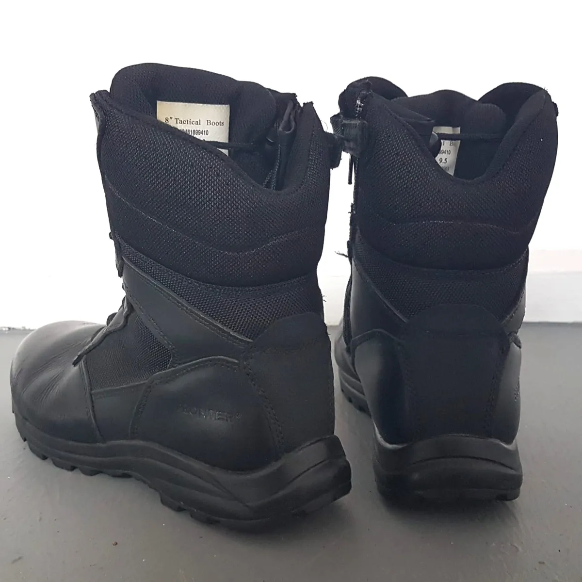 FRONTIER Original Frontier Combat Boots, Cool 8 inches High, US 9.5, UK 8.5, EU 42.5, Black Leather Shoes, Side Zipper, Retro Boots, Vintage Tactical Boots, Cosmopolitan, Durable Design, High Performance, Foot Protection, Safety Shoes, All Terrains, Adventures - Photo 7