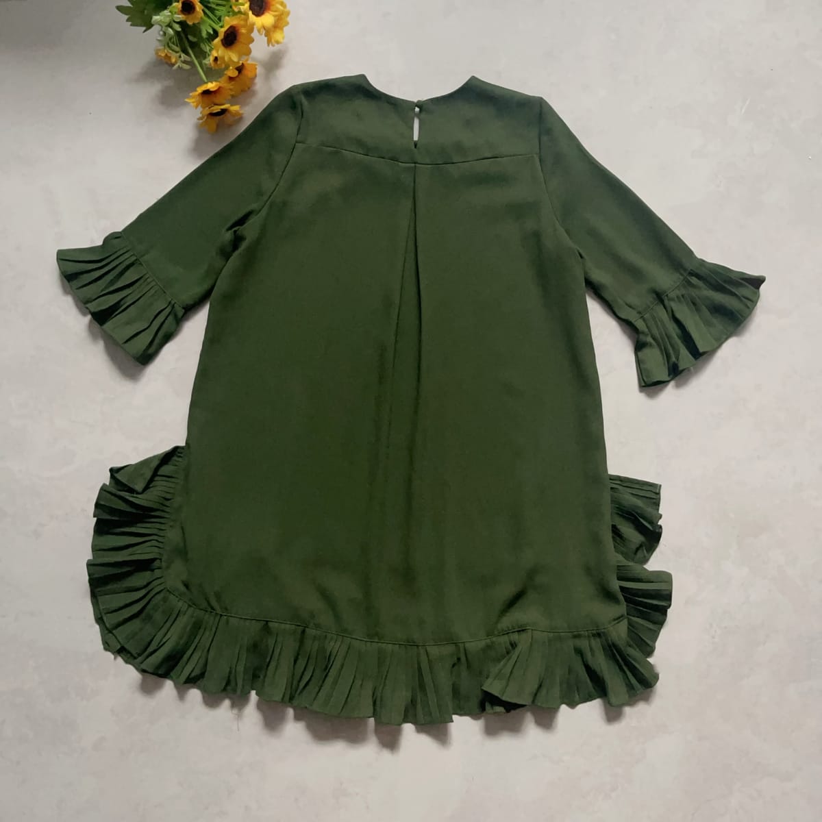 Mirror Sister Forest Green Ruffle Dress - Photo 6