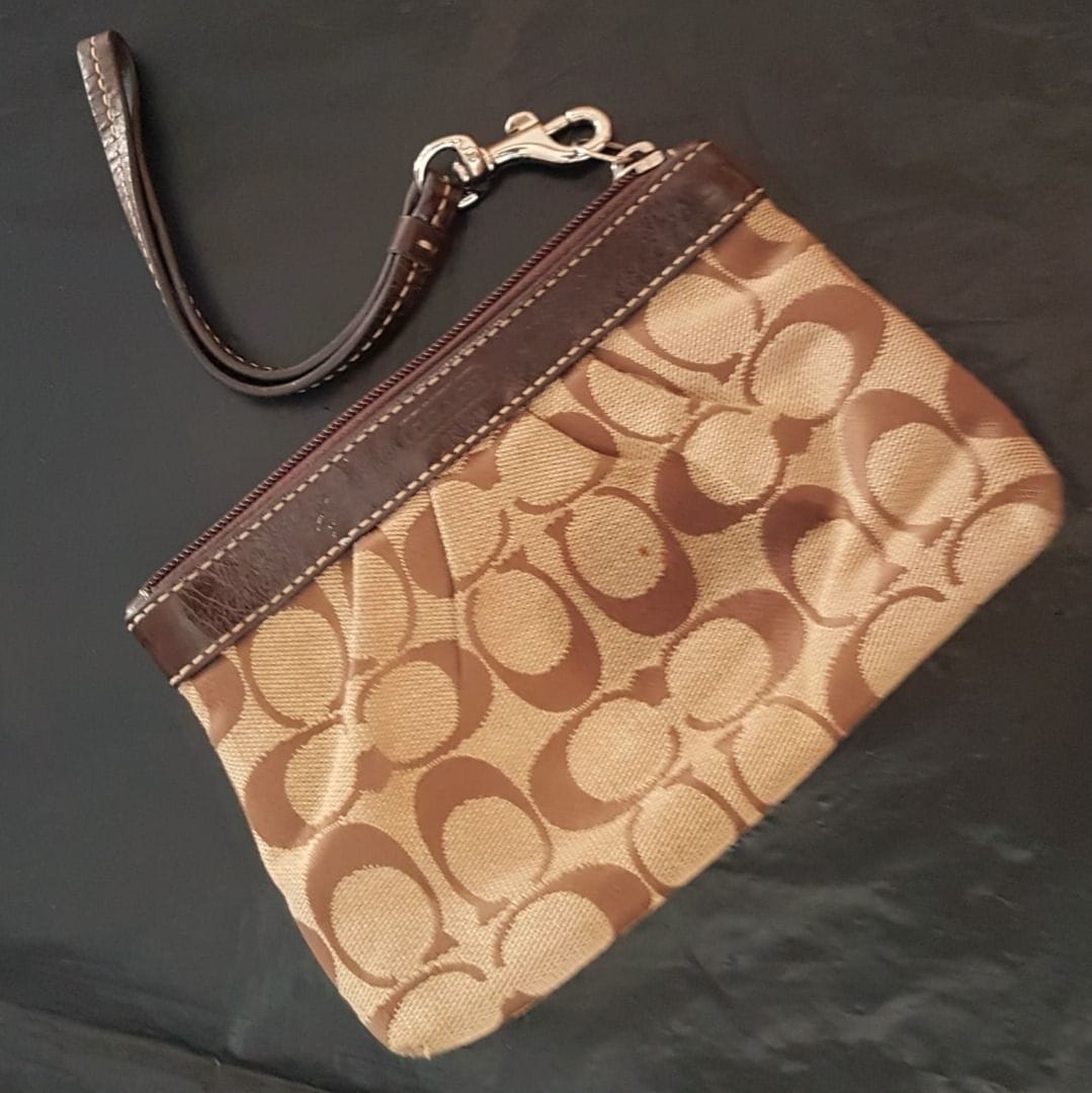 Chic Coach Wristlet in Brown Monogram