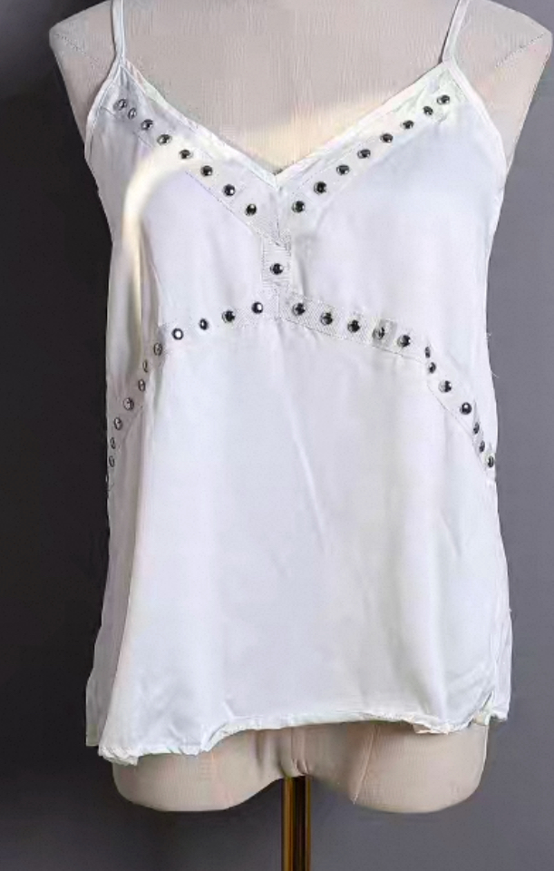 White Studded Cami Top