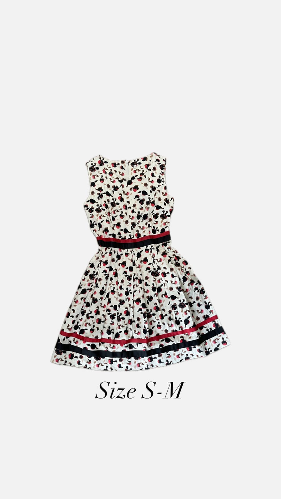 Cute Sleeveless Floral Fit & Flare Dress (Size S-M)