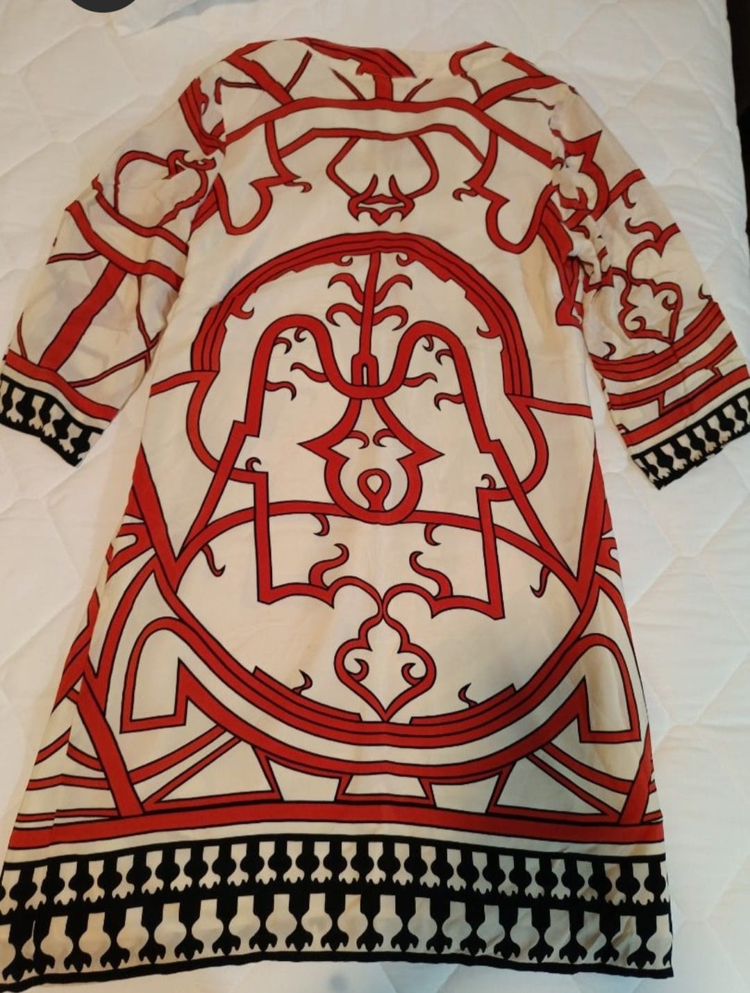 DVF Red and Black Graphic Print Dress
