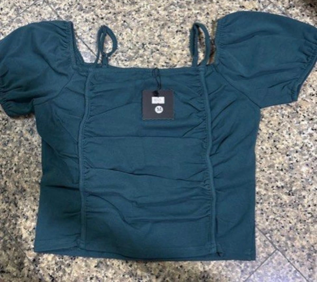 Other  Flowy Teal Puff Sleeve Top