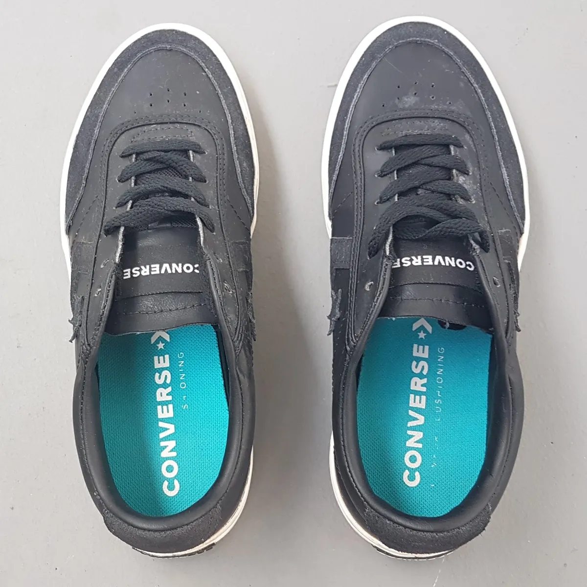 CONVERSE Converse Courtlandt Leather Suede Sneakers, US 7, UK 6, EUR 40, CM 25, Cool Black & White Shoes, Cosmopolitan, Iconic Star Chevron Logo, Classic Low-Profile Silhouette, Sophistication, Streetwise, Pop Culture, Hip Hop, Rock Star, Cult Street Fashion - Photo 10