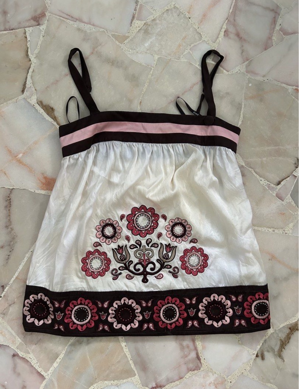 Vintage Silk Bebe Embroidered Top
