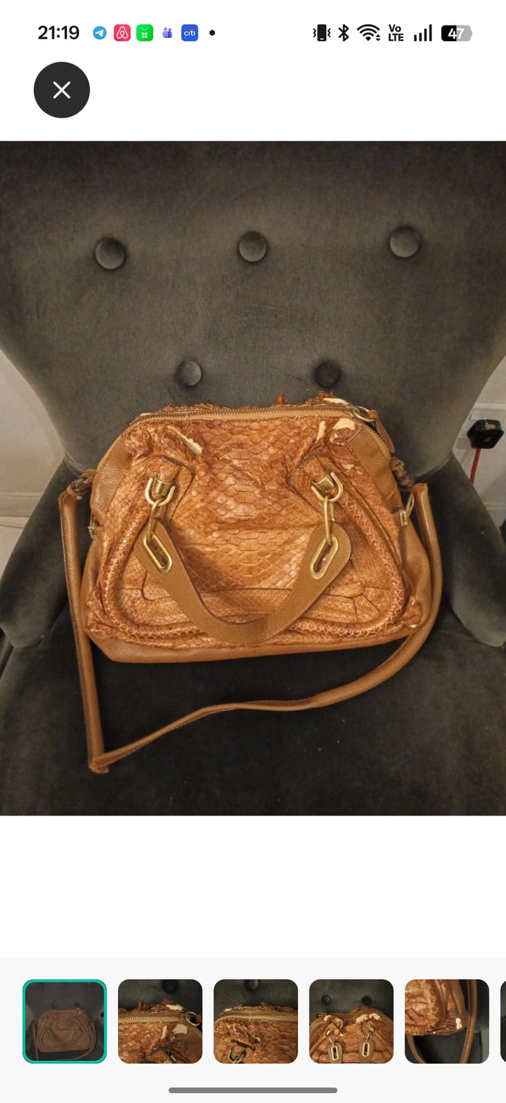 Chloe Stylish Tan Textured Handbag
