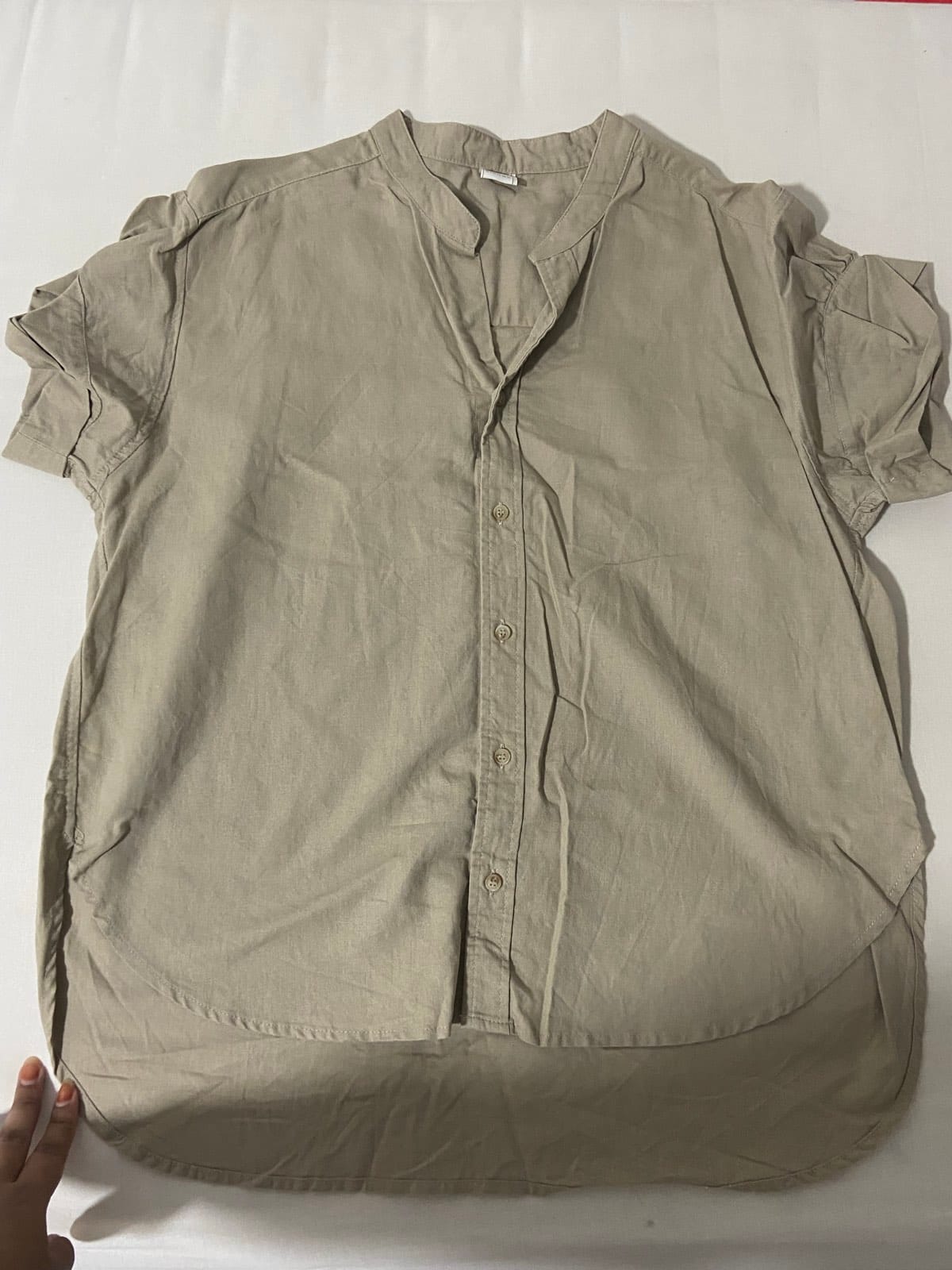 Casual Beige Button-Up Shirt