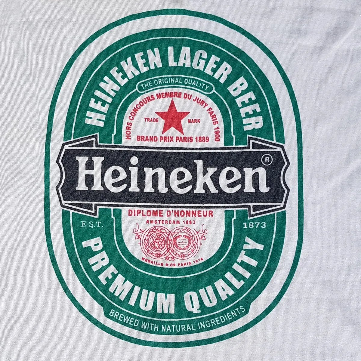 Heineken Retro HEINEKEN Beer TANK Top, Cool Sleeveless T-Shirt, White Designer Tee & Green Trim, Beer Singlet, Cosmopolitan, Thailand MEDIUM, Sleek Model, Sophistication, Streetwise, Pop Culture, Roadster, Urban Style, Summer Holidays, Cult Street Fashion - Photo 4