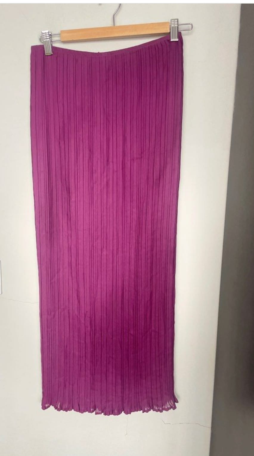 Vibrant Purple Pleated Skirt
