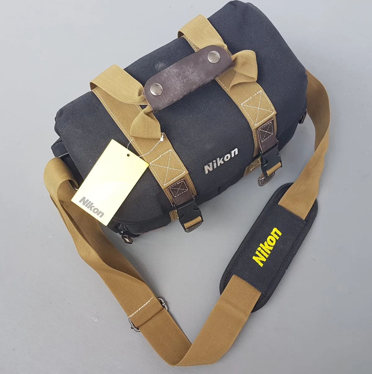 NIKON Original NIKON Fashion Bag, Camera Bag, DSLR Shoulder Bag, Cosmopolitan, Cool Black, Khaki & Brown Carrier, Adjustable Sling, 5 Protective Slots, Camera Body, Lenses & Accessories, Waterproof, Timeless Appeal, Sophistication, Streetwise, Outdoor Gear - Photo 5