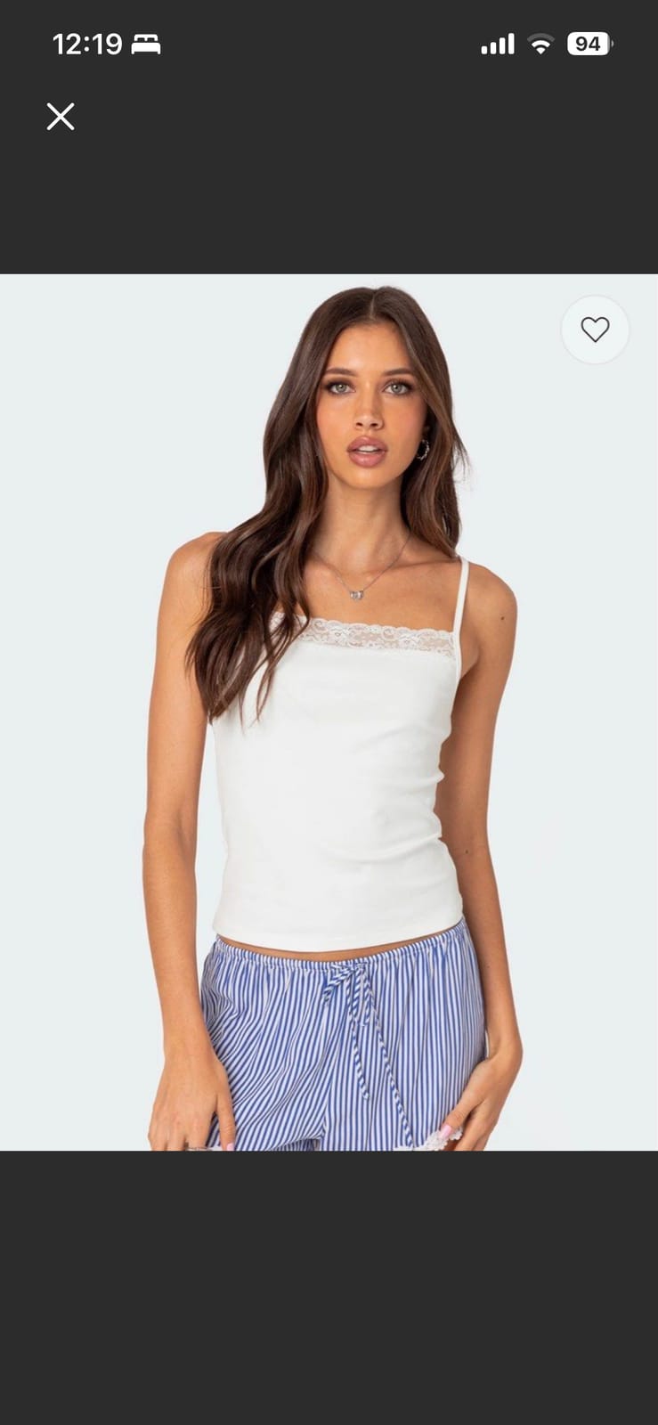 Edikted White Lace Trim Tank Top (BNWT, XS)