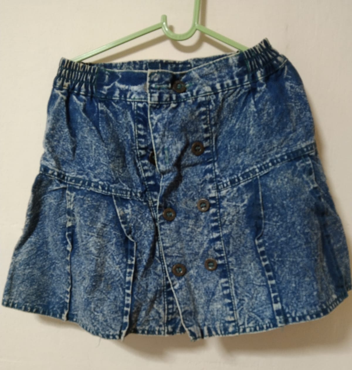 Vintage Acid-Wash Denim Skirt