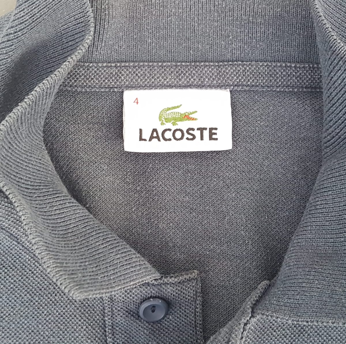 Lacoste Luxury LACOSTE Polo Shirt, Paris, Oversize Lacoste Logo, Versatile Gray Top, Classic 3 Buttons Size 4 Shirt, Cool FRENCH Design, Cosmopolitan, Urban Style, Sophistication, Timeless Appeal, Pop Culture, Summer Holidays, Resort Living, Cult Street Fashion - Photo 2