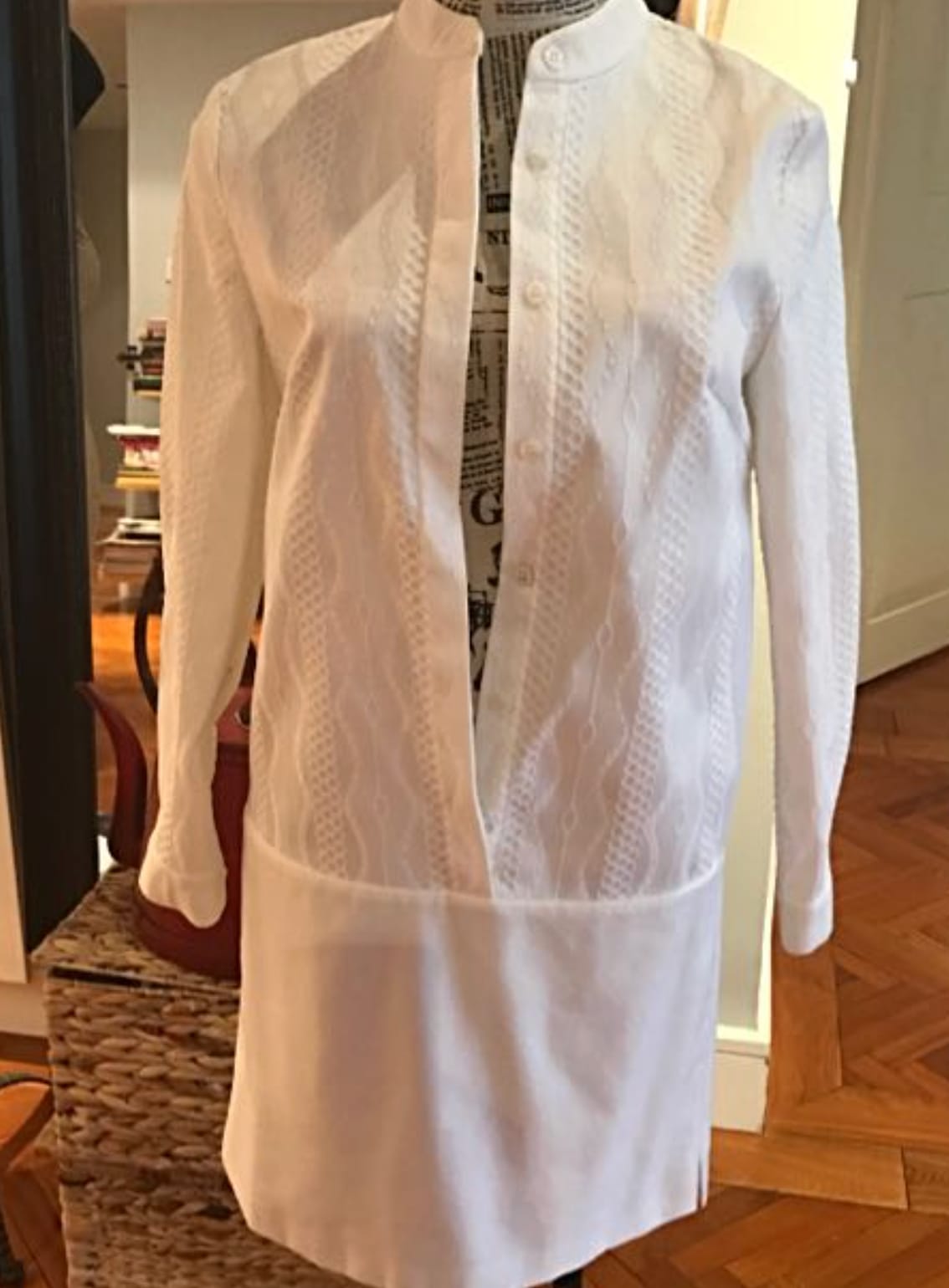 Chic White Button-Up Long Top
