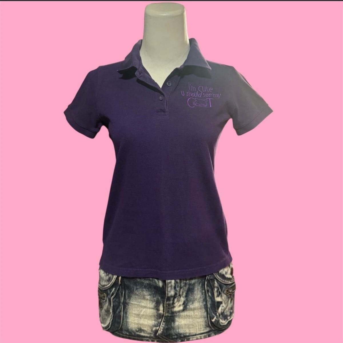 Y2K Purple Polo Tee 🐾