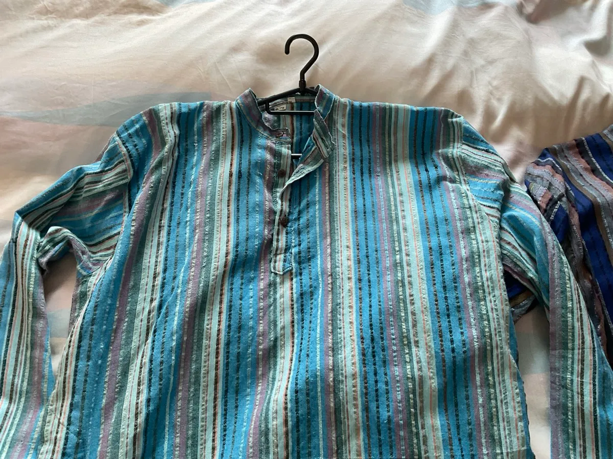 Hand Crafted  Striped Boho-Chic Tunic Top - Photo 2
