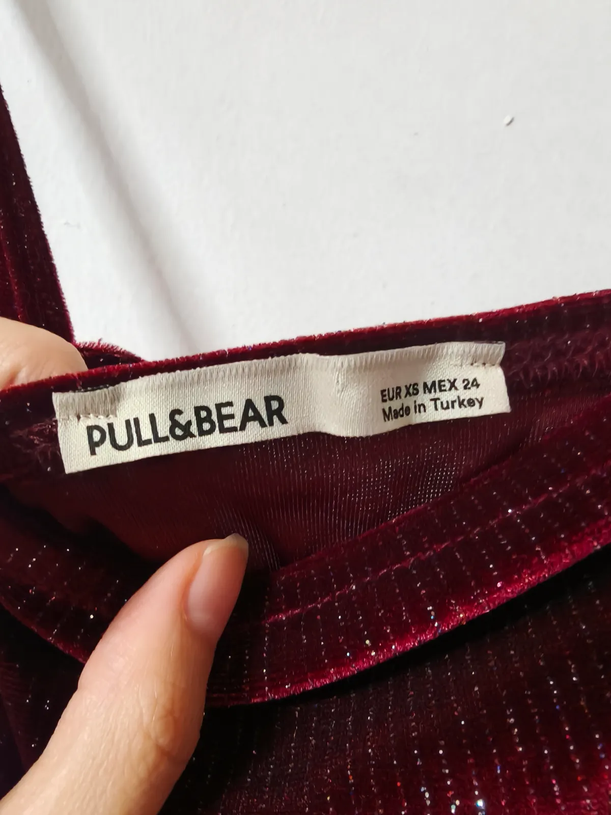 Pull & Bear Sparkly Burgundy Velvet Slip Dress - Photo 4
